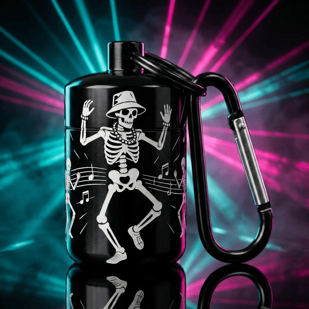 7 Mistakes You're Making with Your Concert Earplugs (And How to Fix Them) Rail Riderz Raving Skeletons laser-engraved earplug case