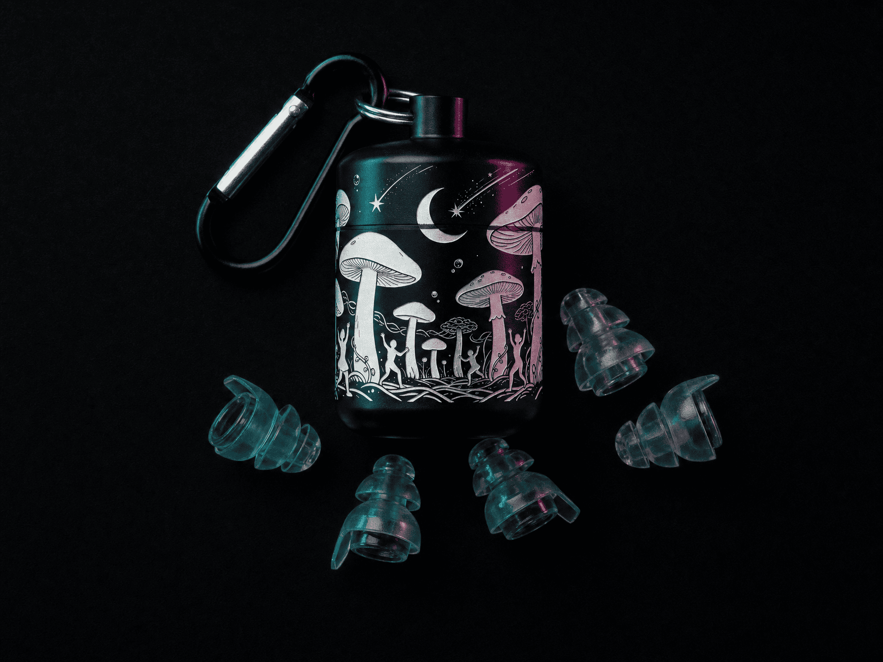 Rail Riderz™ Mushroom Forest Earplug Case – Hi-Fi Festival Earplugs, NRR 19dB Rail Riderz™ Mushroom Forest Earplug Case – Hi-Fi Festival Earplugs, NRR 19dB - Image 2